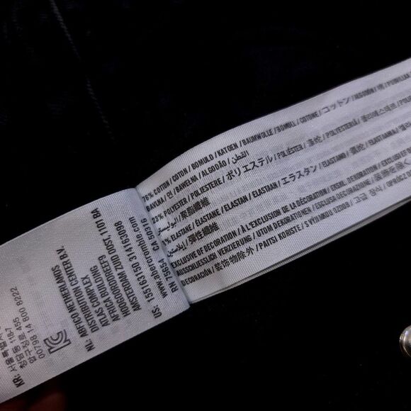 ABERCROMBIE and FITCH High Rise Raw Hem Distressed Super Skinny Jeans Black 25 - Picture 10 of 11